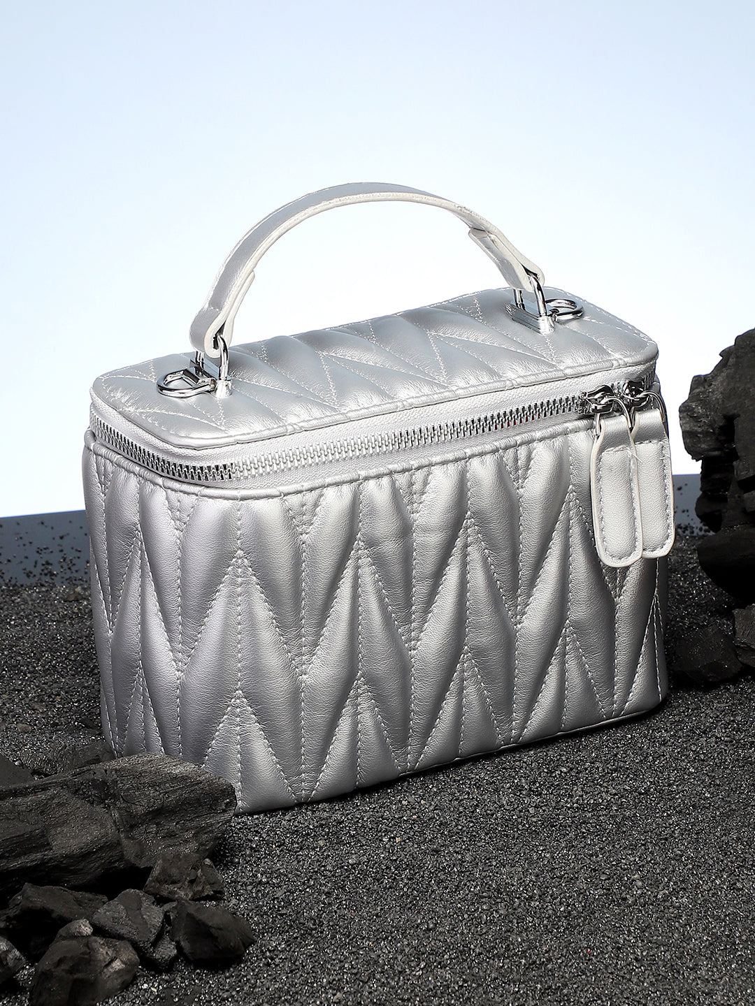 Quilted Box Bucket Bag