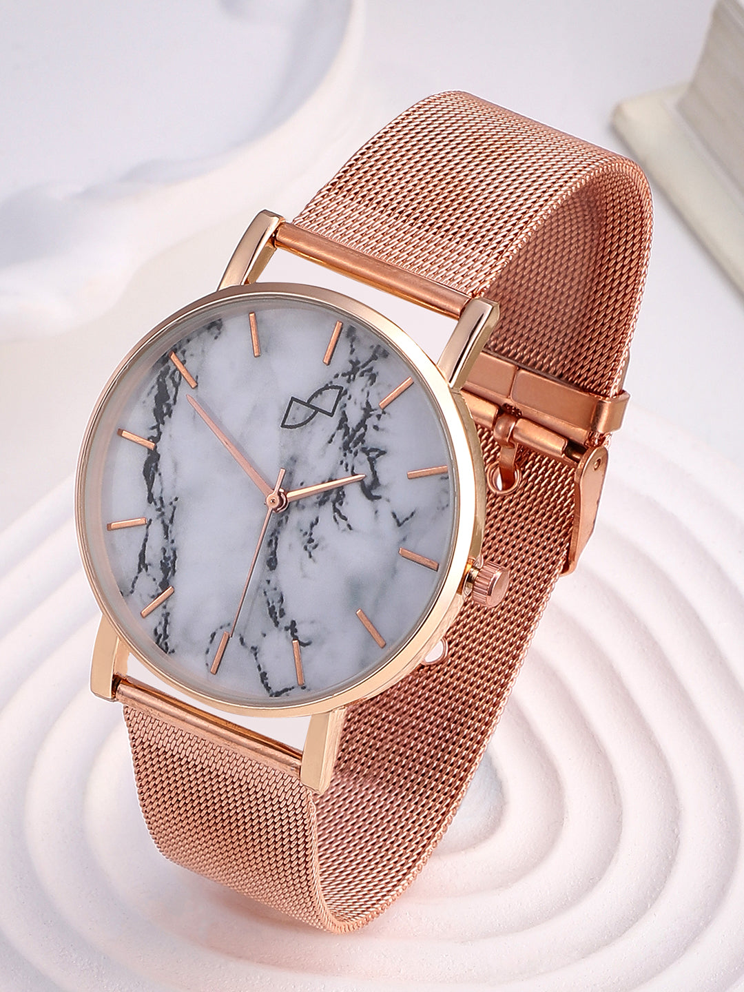 Haute Sauce Women White Dial Rose Gold Toned Stainless Steel