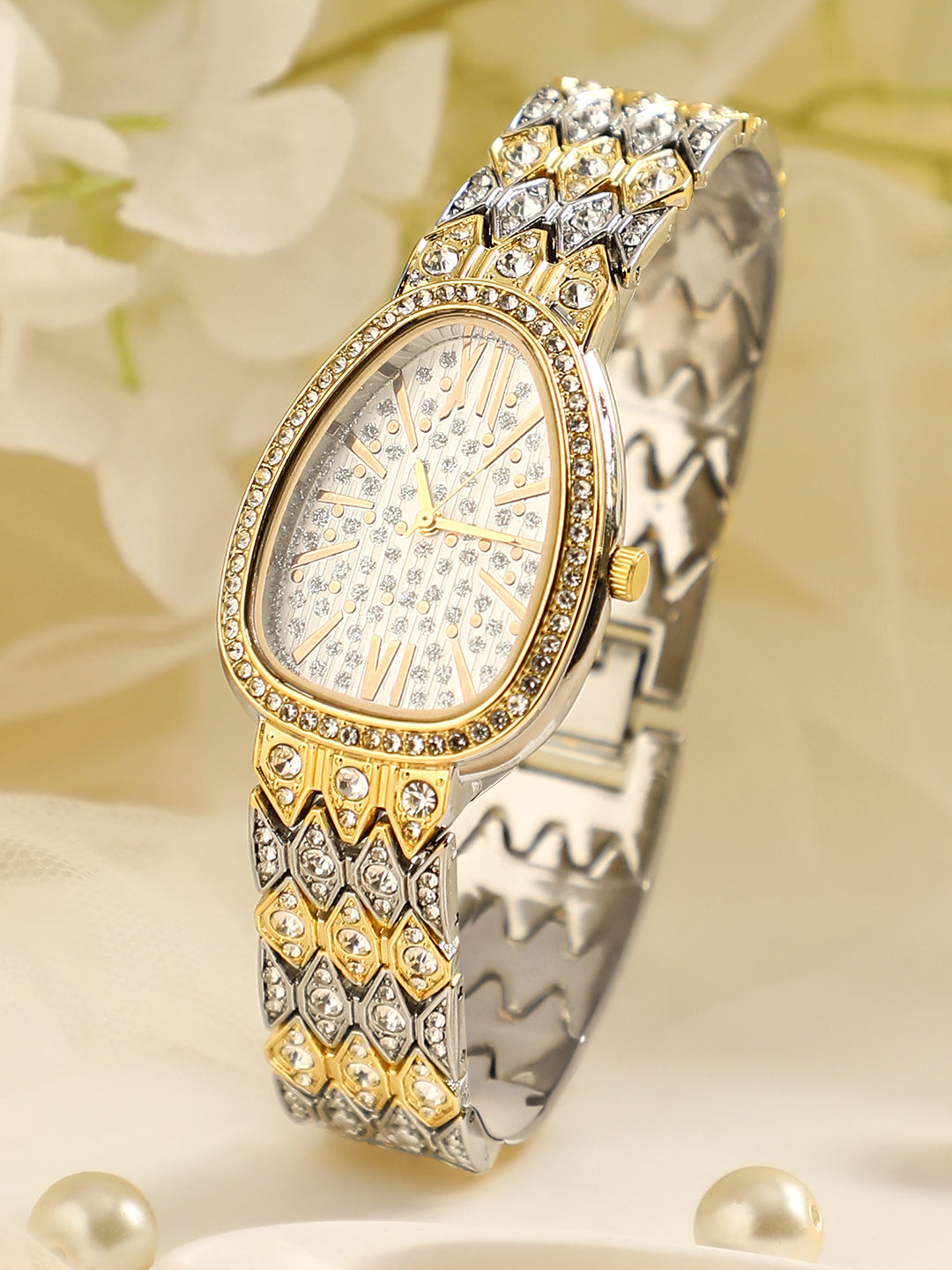 The Roman Ophidian Oval Watch Ivory White