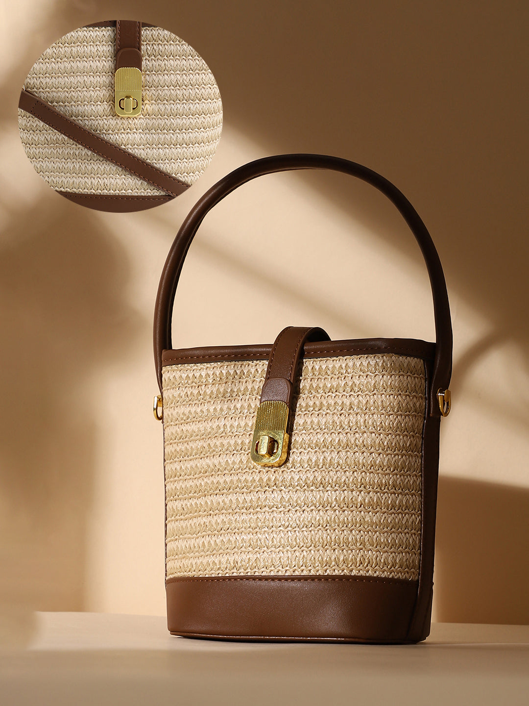 The Portofino Bucket Bag Jute Beige - Main Image