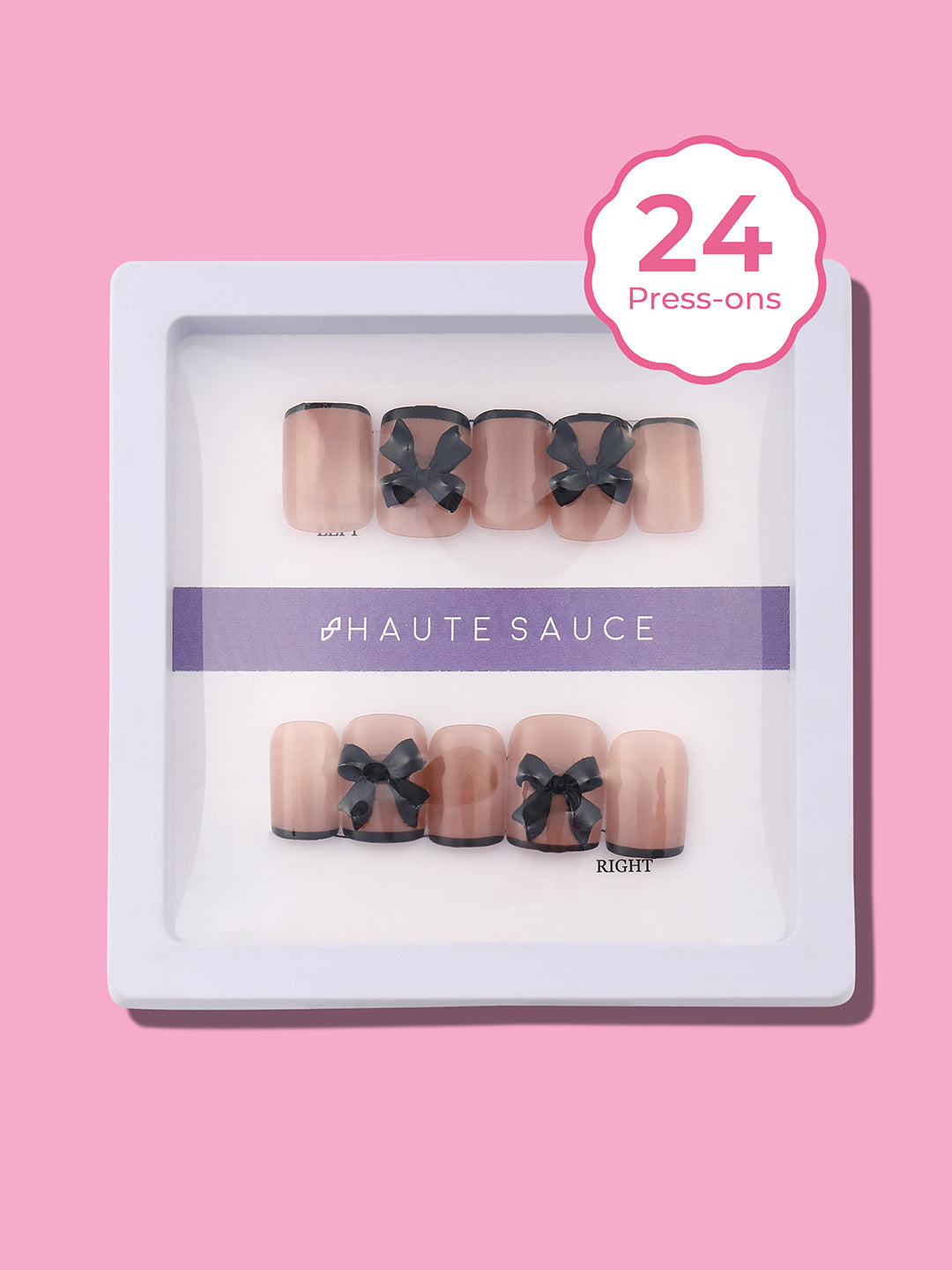 The Bow Press-On Nails - Onyx Black