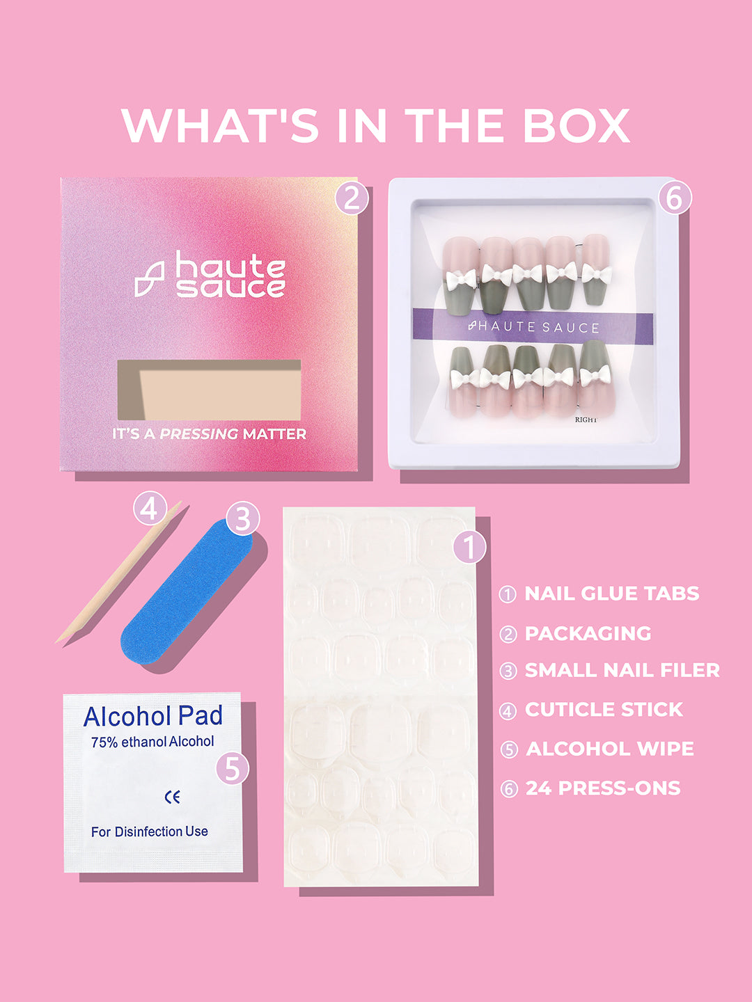 The Block Bow Press-On Nails - Olive Green