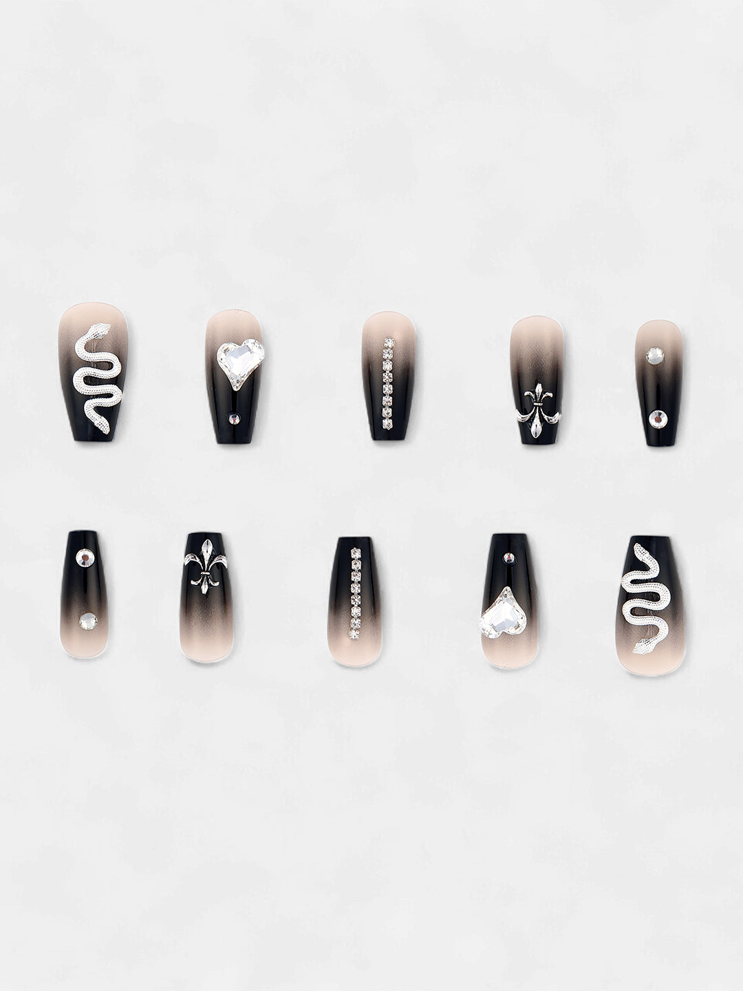 The Slithering Dusk Press-On Nails - Onyx Black