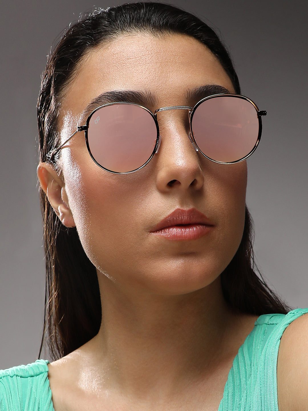 Metallic Round Sunglasses - Gold