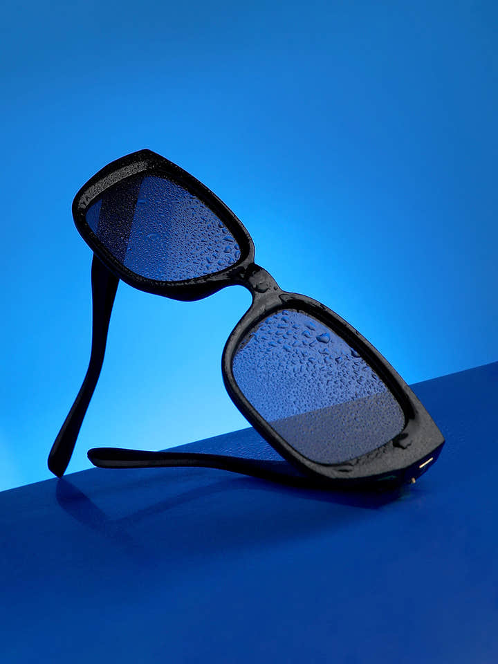 Full Rim Rectangular Sunglasses - Black