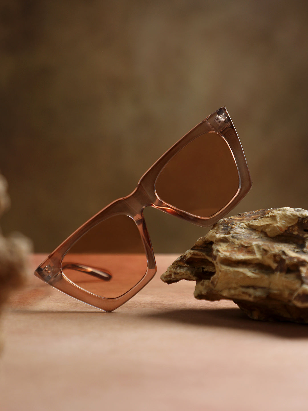 Full Rim Cateye Sunglasses - Brown
