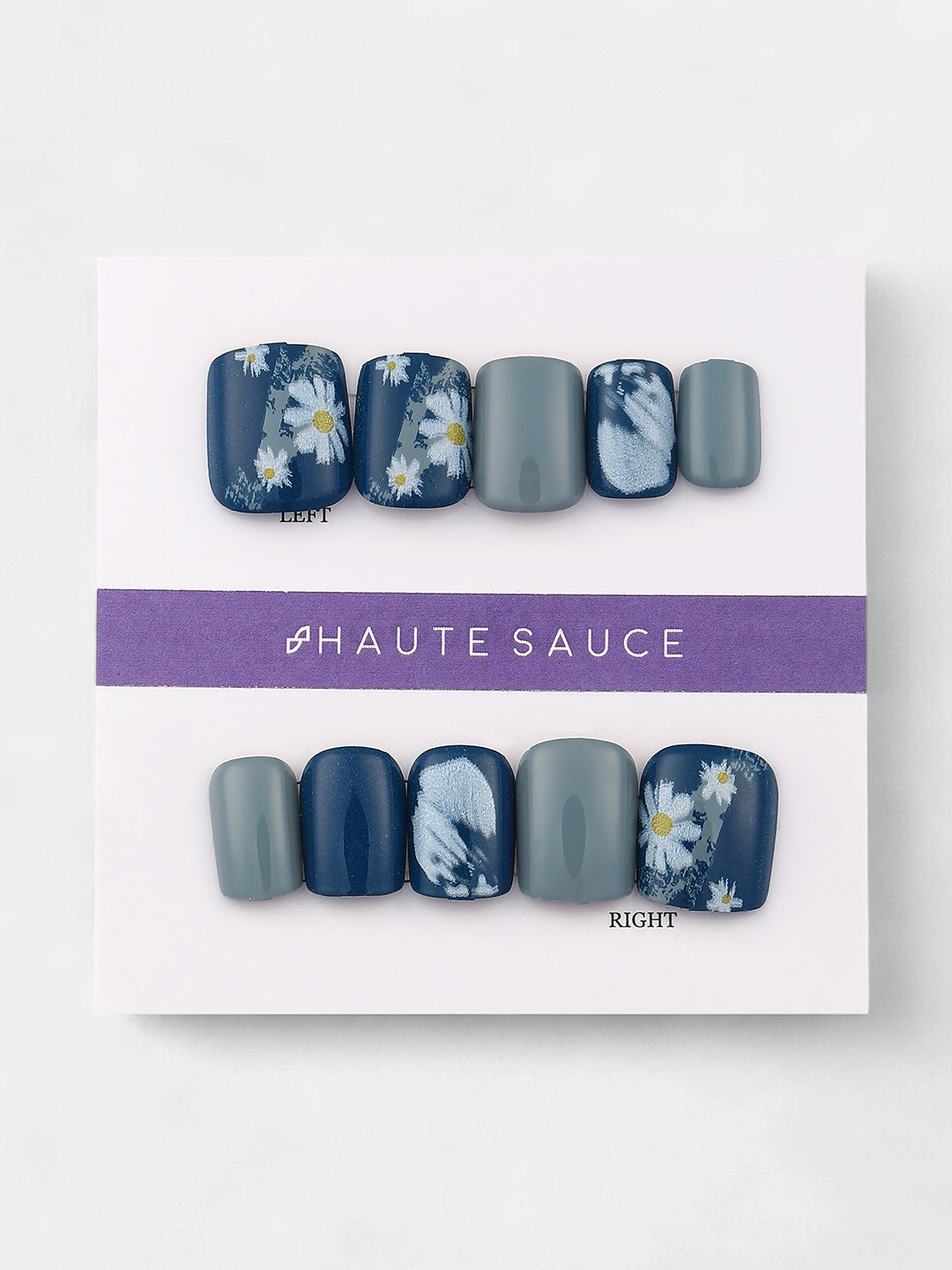 The Bijou Block Press-On Nails - Crystal Silver:Raven Black