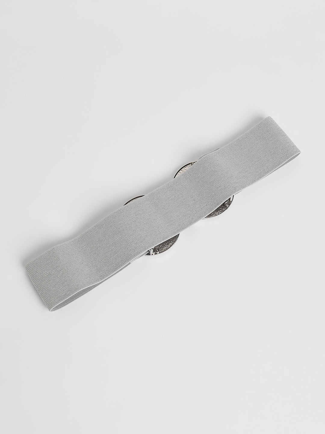 The Cristal Halo Elastic Belt - Metallic Silver