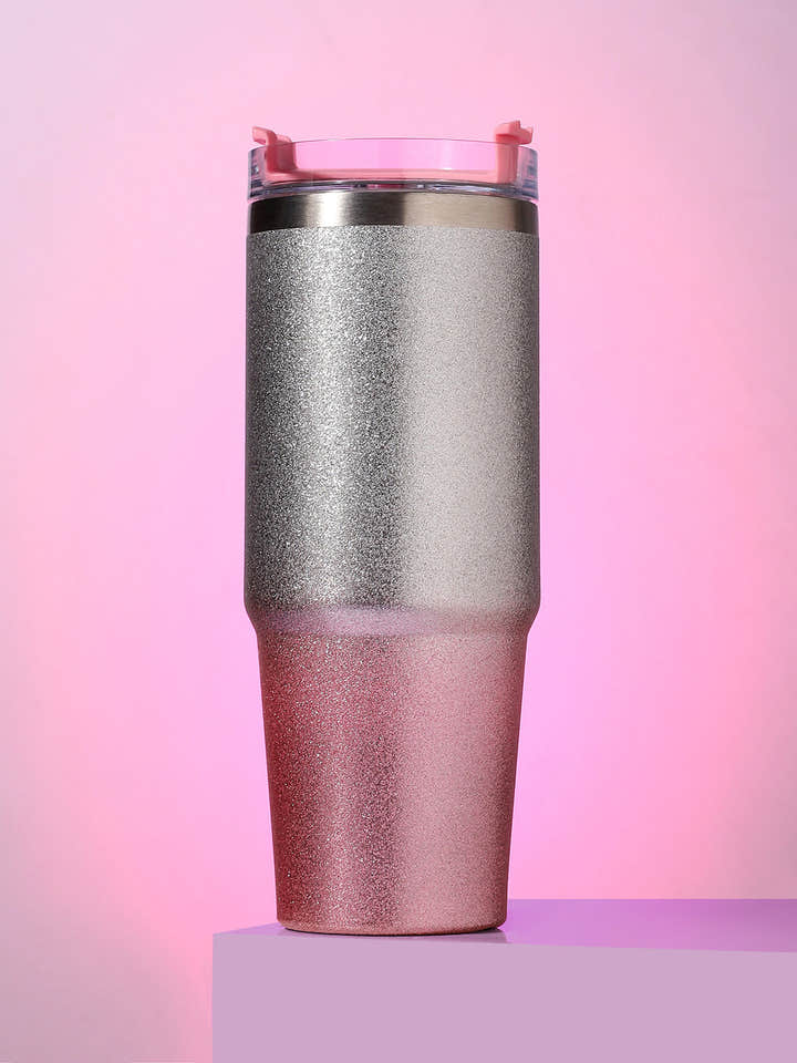 The Ombre Glimmer Sipper (890 Ml) - Blush Pink
