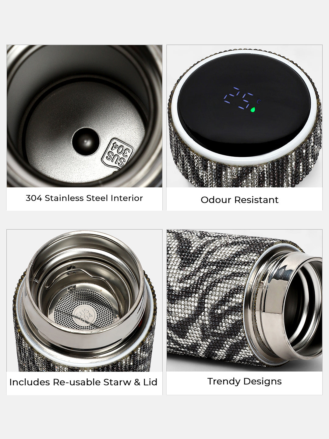 The Zã©Bresse Smart Vacuum Infuser (480 Ml) - Midnight Black & Crystal Silver