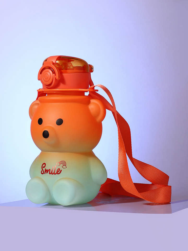 The Teddy Crossbody Sipper (580 Ml) - Pumpkin Orange & Powder Blue