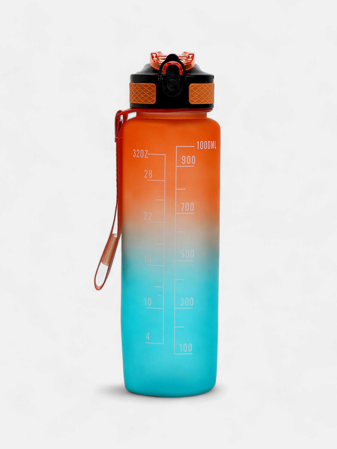 The Hydration Itinerary Sipper (1000 Ml) - Pumpkin Orange & Forest Green