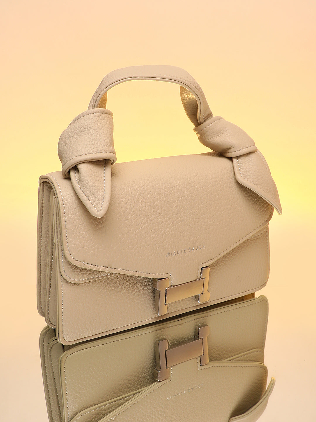 The Monogram Sash Hand Bag - Bone White