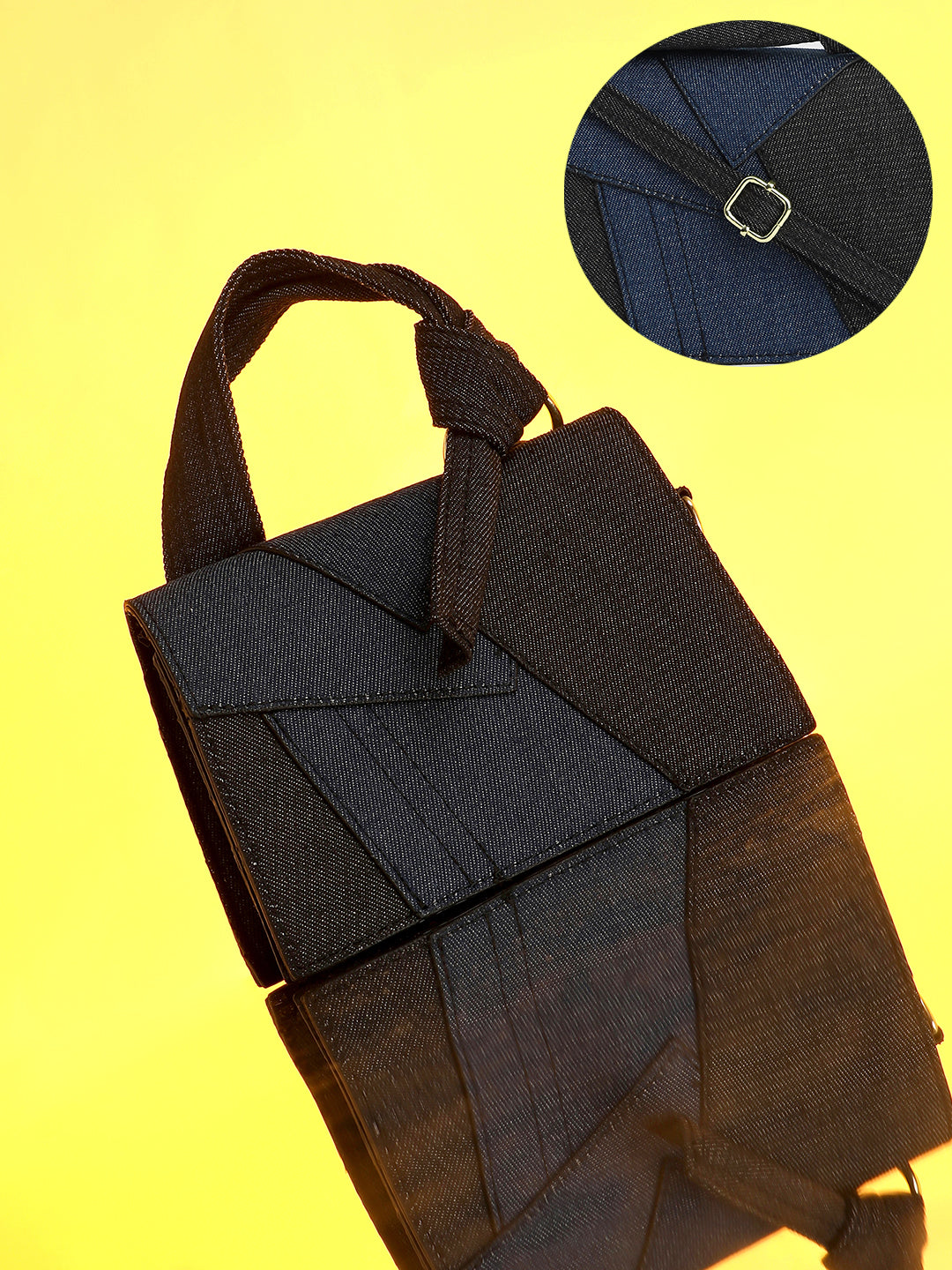 The Denim Sash Hand Bag - Navy Blue