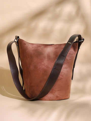 The Bucket Tote Bag With Pouch - Russet Brown