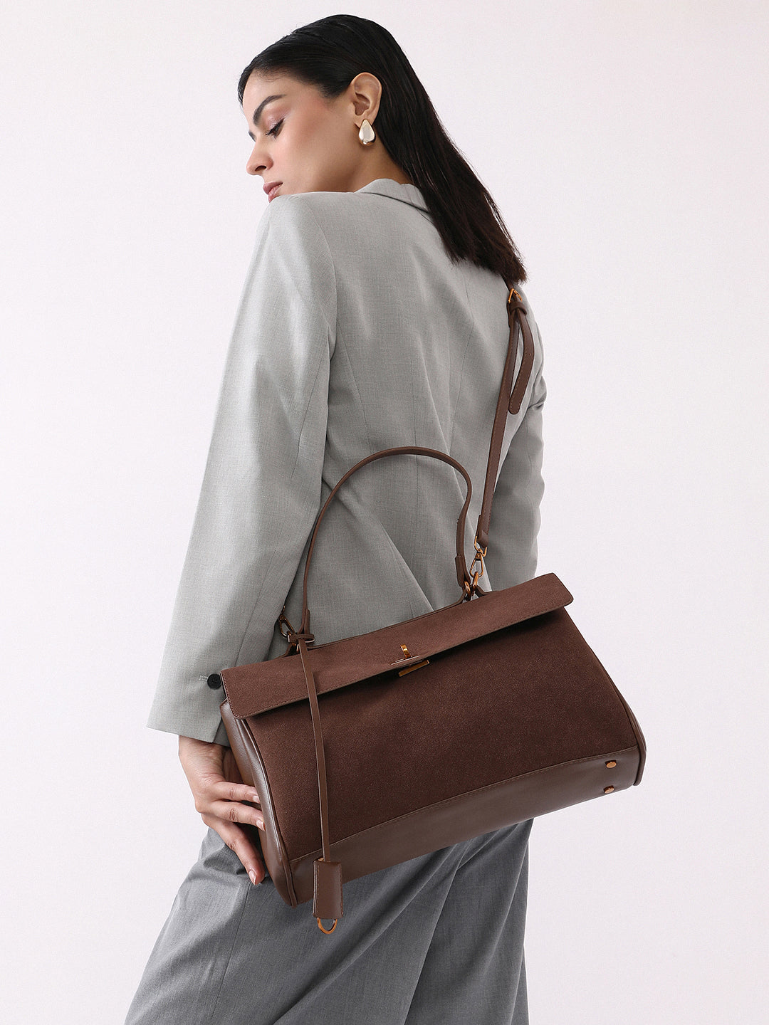 The Lume Satchel Bag - Chocolate Brown