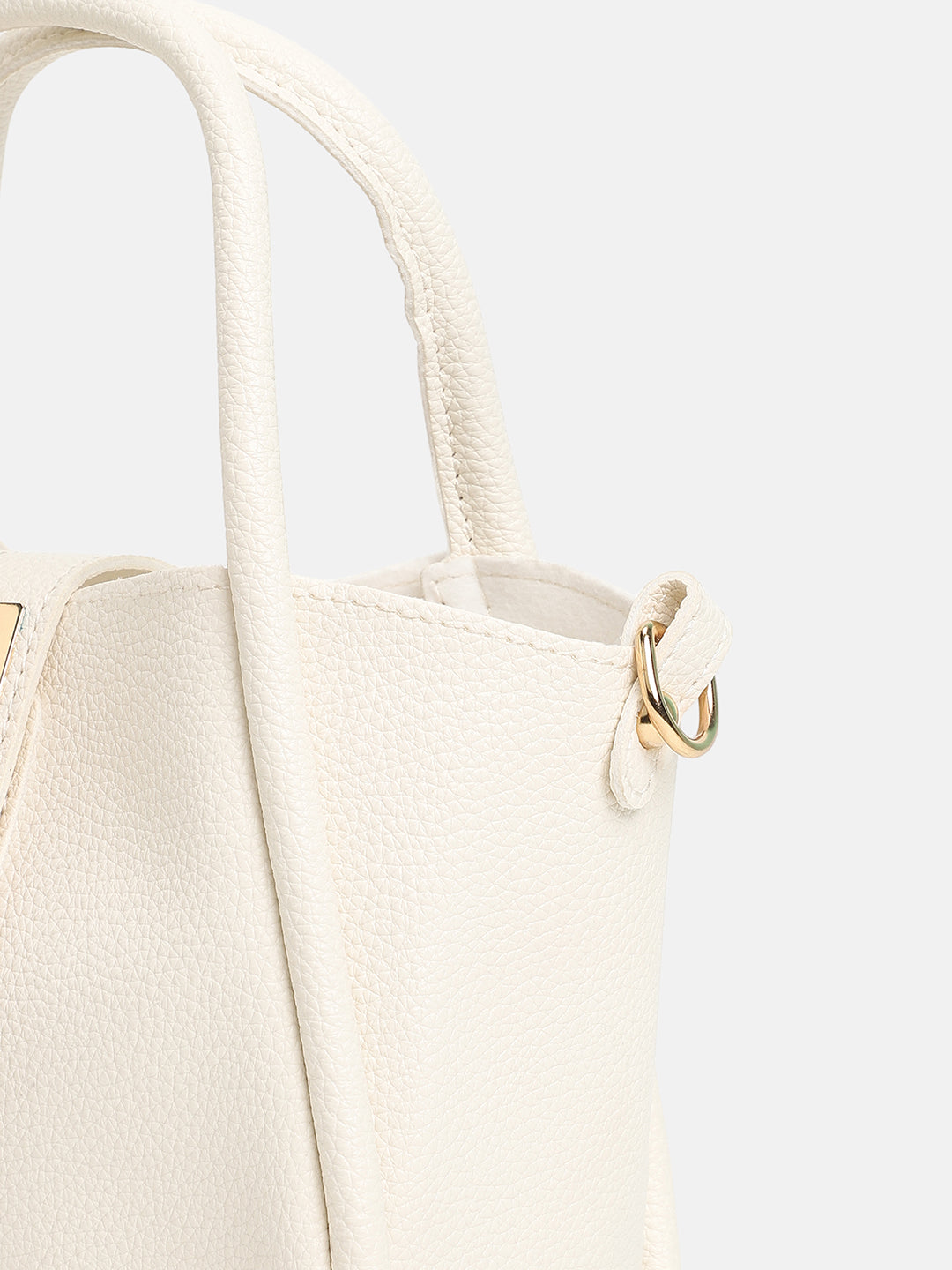 The Galleria Hand Bag With Pouch - Ivory White