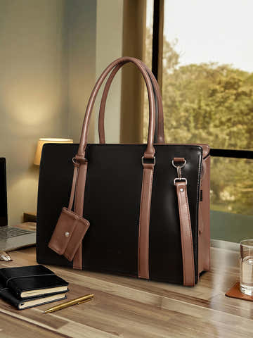 The Diurnal Tote Office Bag - Midnight Black