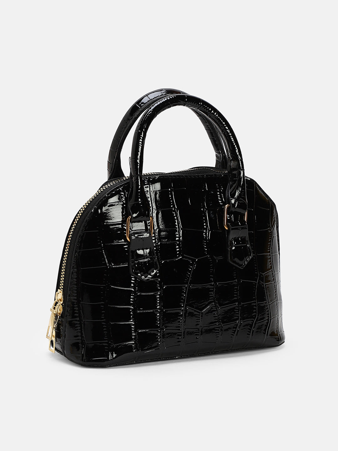The Curve-Bowling Hand Bag - Onyx Black