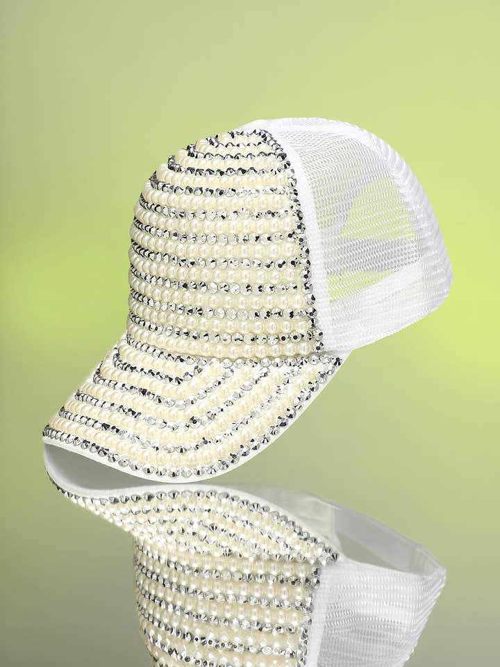 Studded Pearl Baseball Cap