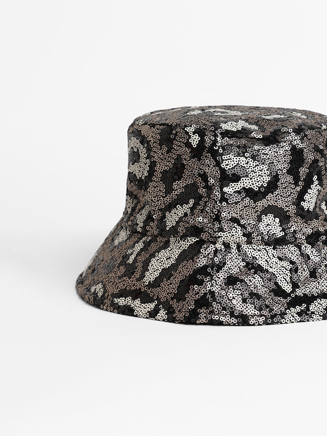 Sequin Leopard Bucket Hat - Antique Gold
