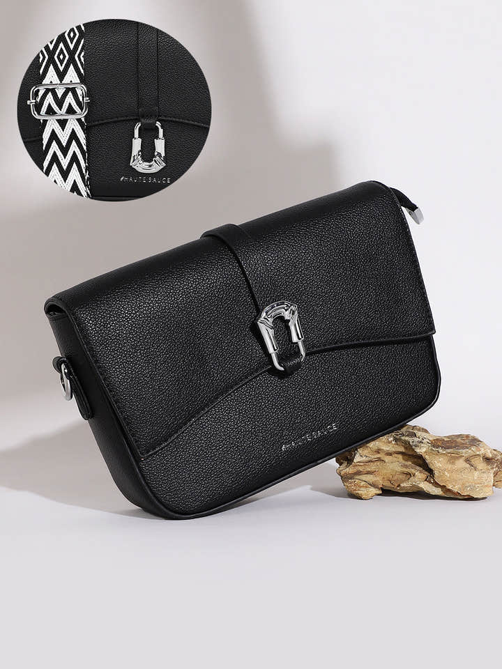The Hanging Buckle Sling Bag - Midnight Black