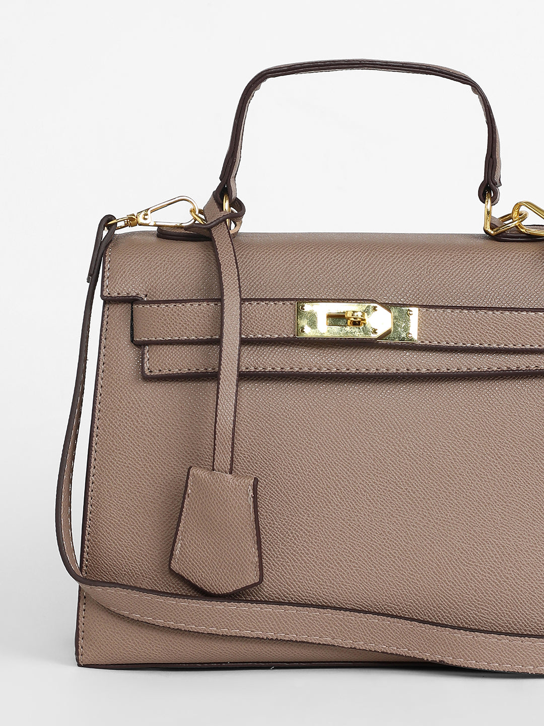 The Overlap Satchel Bag - Camel Brown