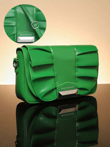 The Ruched Sling Bag - Shamrock Green