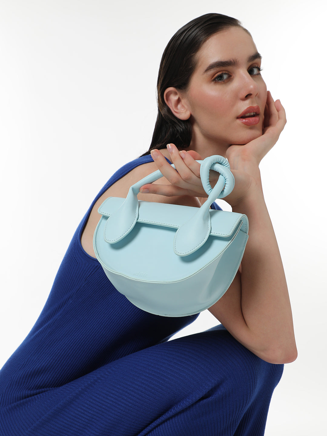 The Hanging Knot Hand Bag - Powder Blue