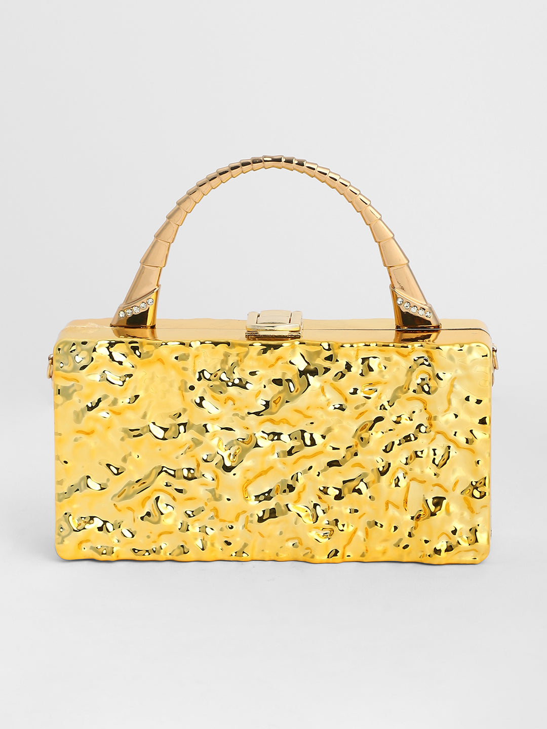The Dented Serpic Clutch Bag - California Gold