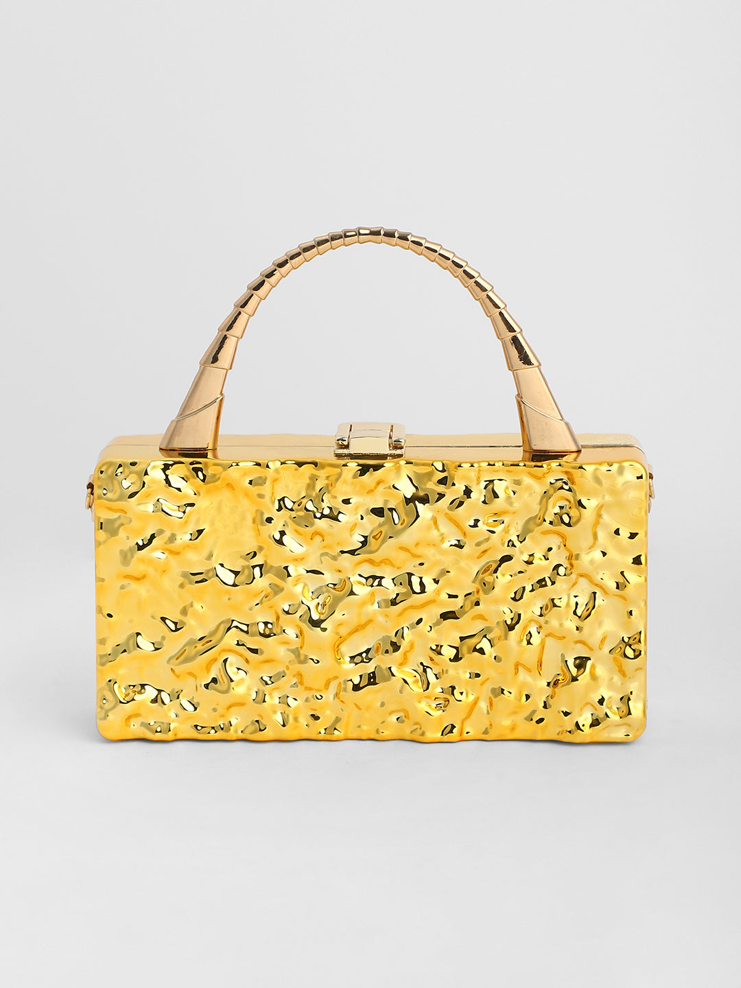 The Dented Serpic Clutch Bag - California Gold