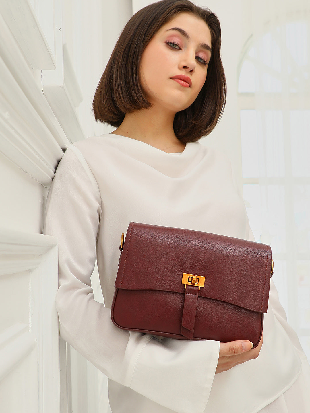 The Odette Sling Bag - Cherry Red