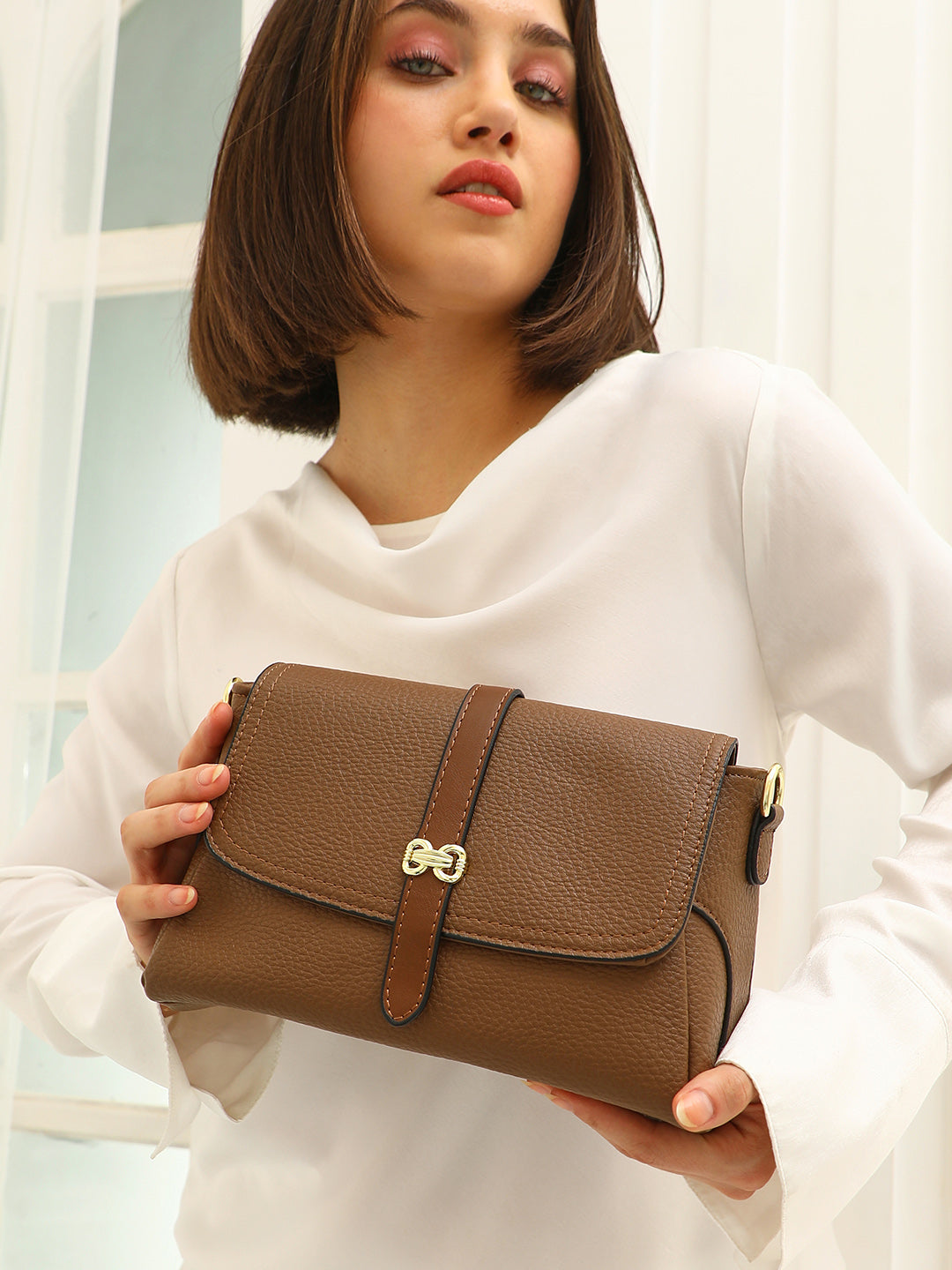 The Agnes Sling Bag - Chocolate Brown