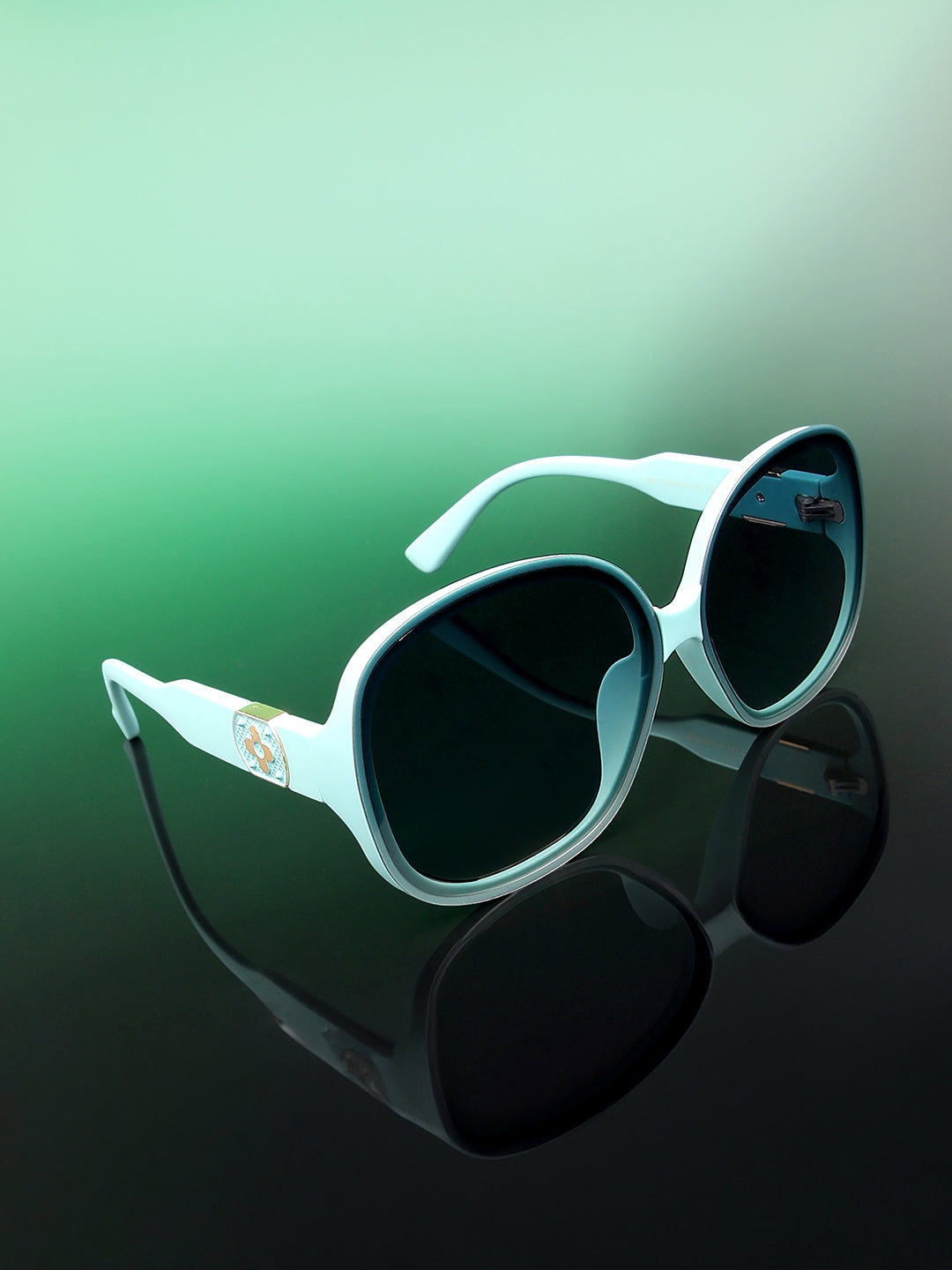The Clover Oversized Sunglasses - Sea Green