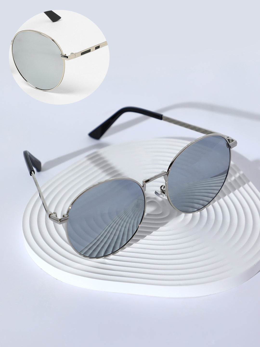 The Metallic Round Sunglasses - Metallic Silver