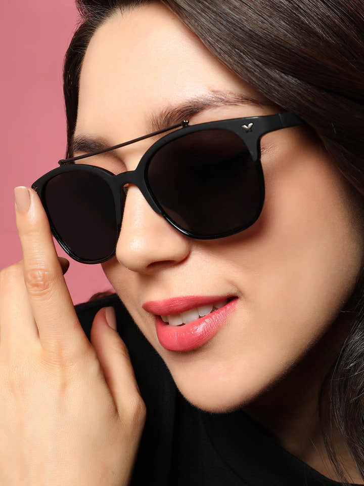 The Bar Aviator Sunglasses - Onyx Black