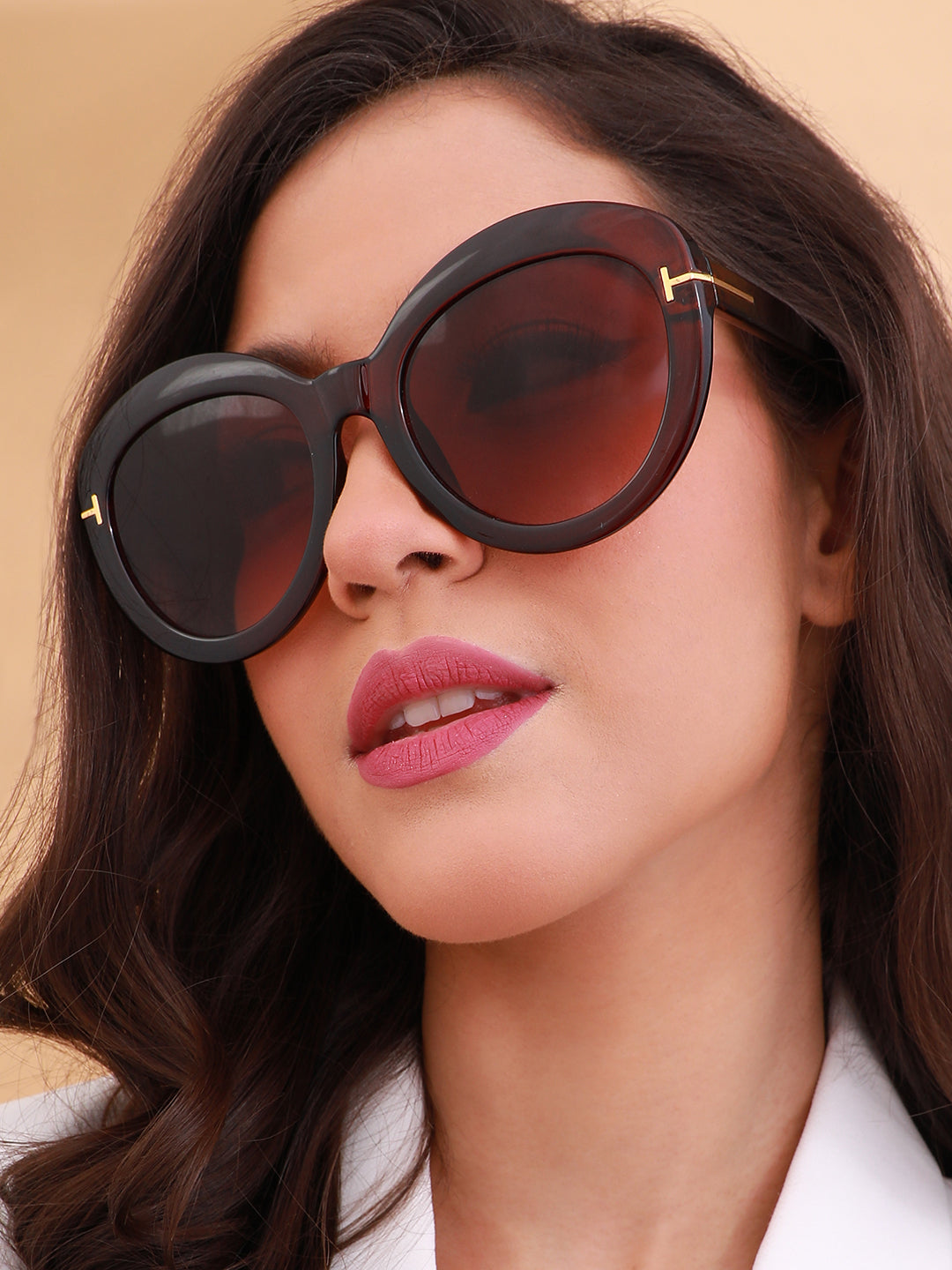 The Orb Cateye Sunglasses - Coffee Brown