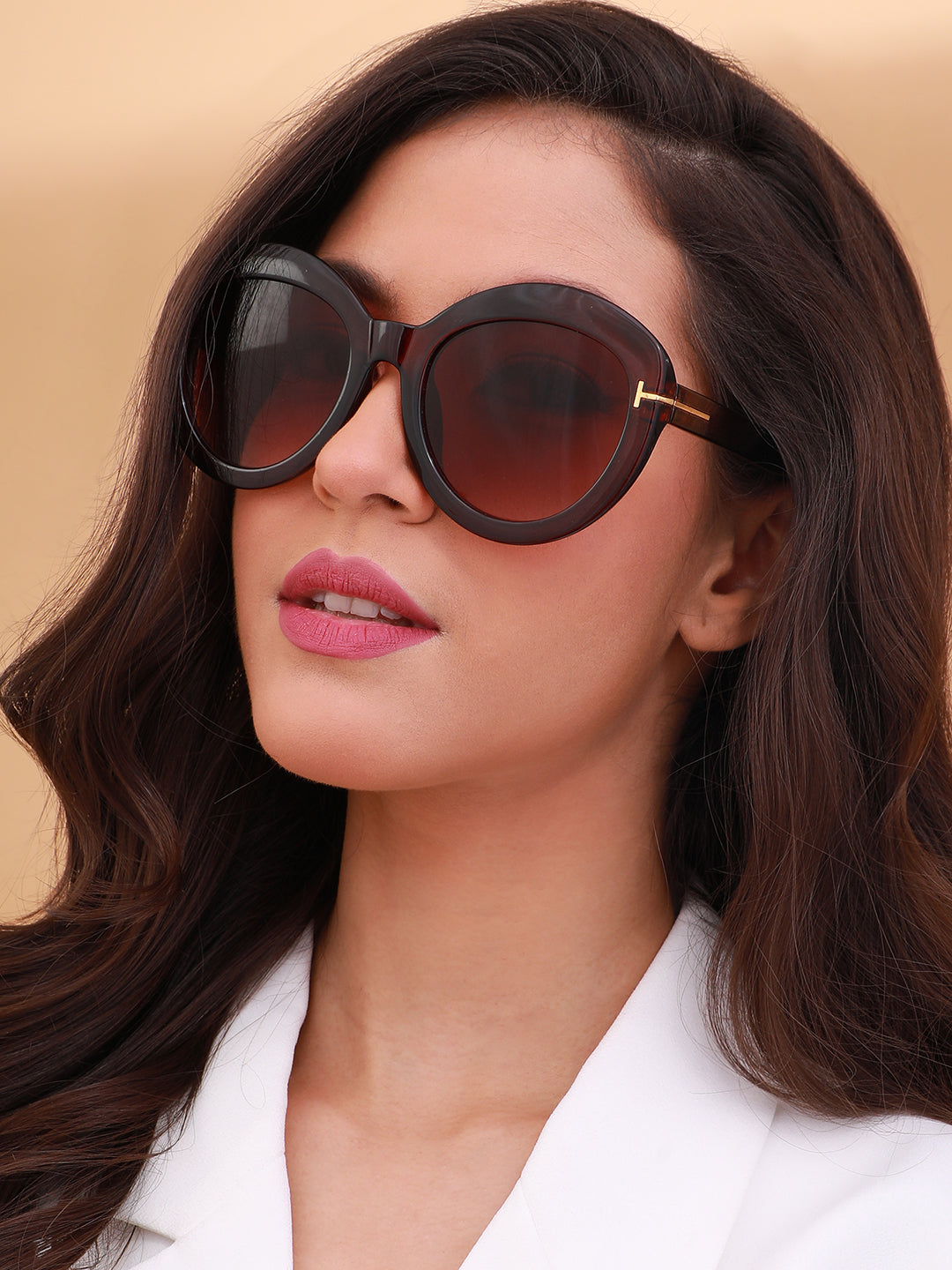 The Orb Cateye Sunglasses - Coffee Brown