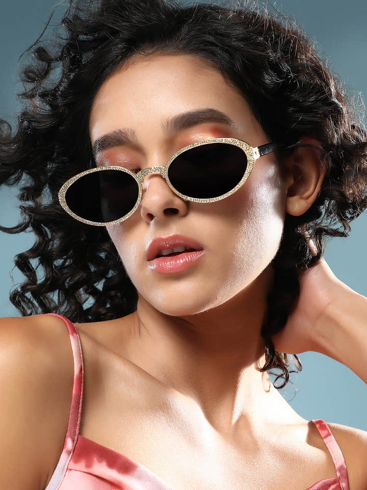 The Dented Oval Sunglass - Califonia Gold
