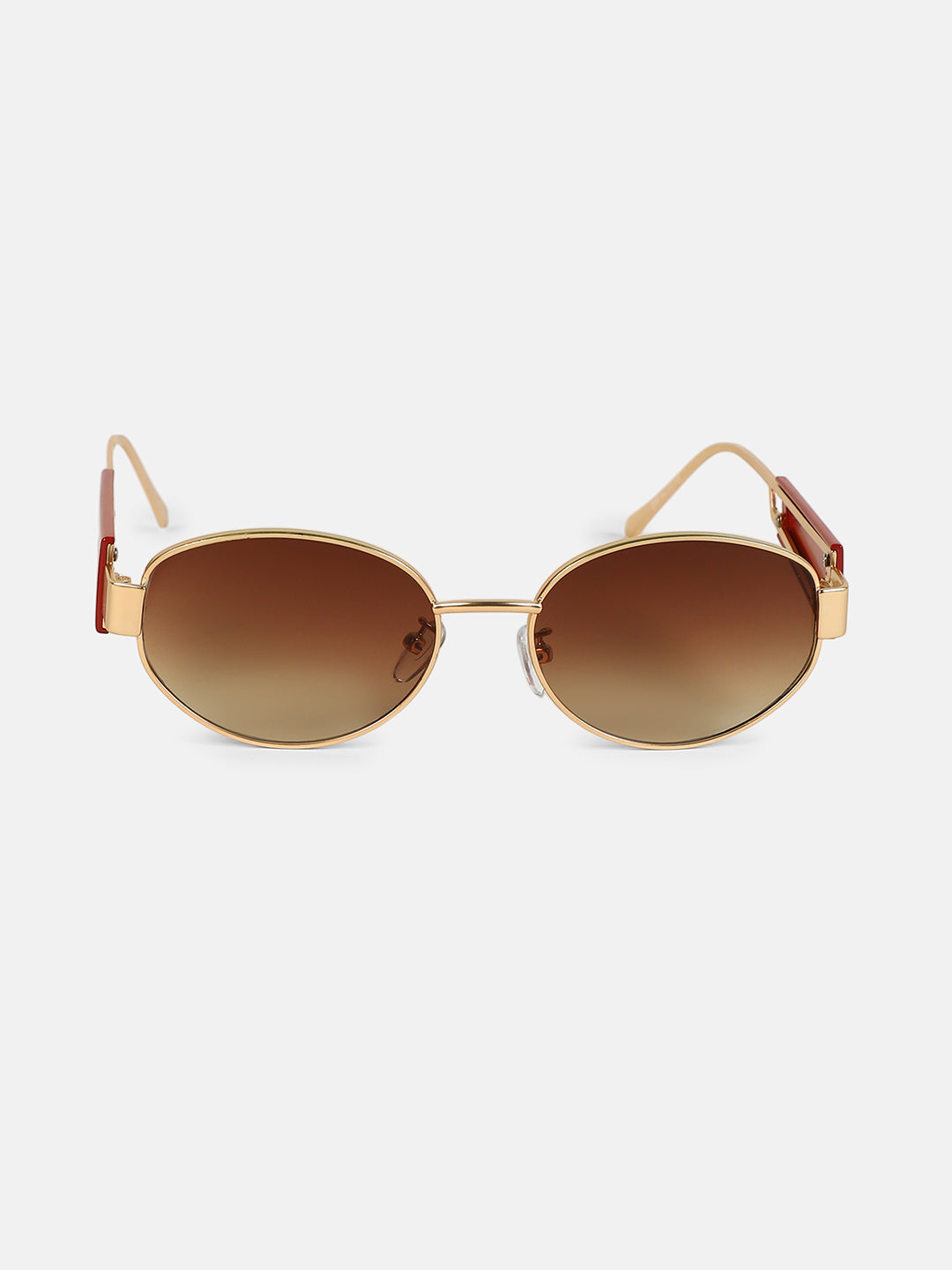 The Cityblock Oval Sunglass - Burgundy Red