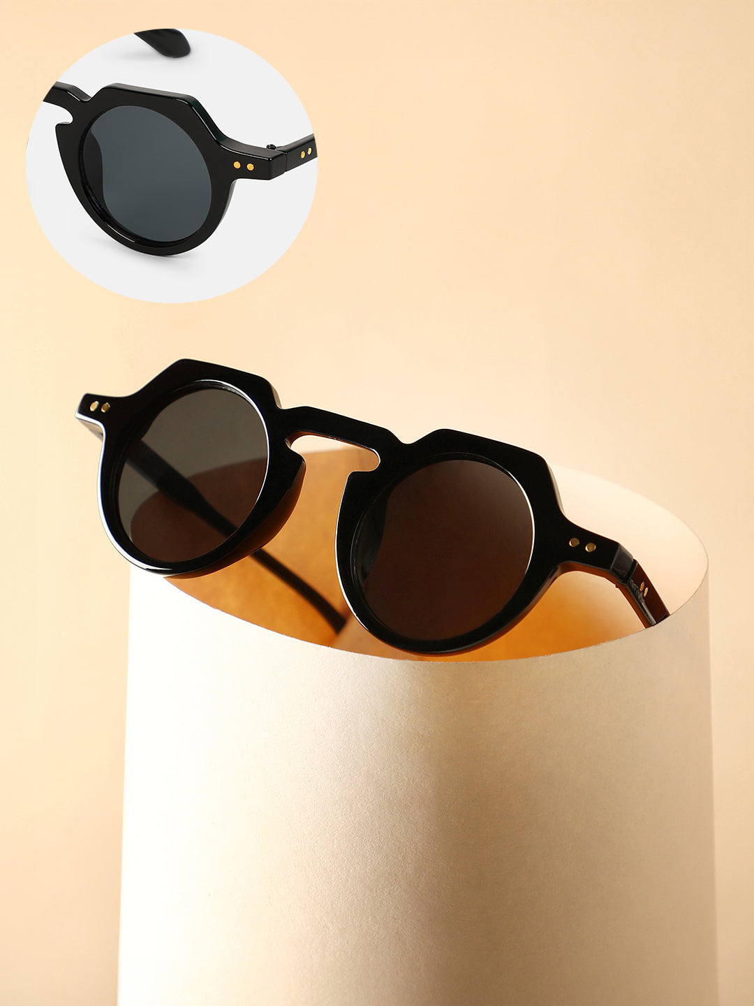 The Berlin Round Sunglass - Onyx Black