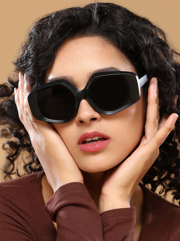The Chonky-Matte Rectangular Sunglass - Midnight Black