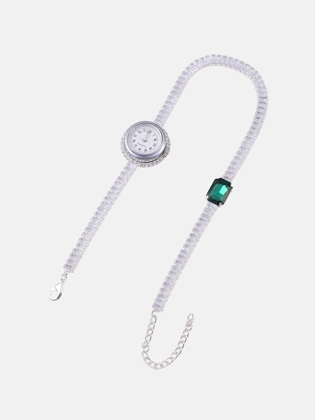 The-Crystalized-Wrap-Round-Watch-(Emerald-Green-Stone)-With-Bracelet-Combo