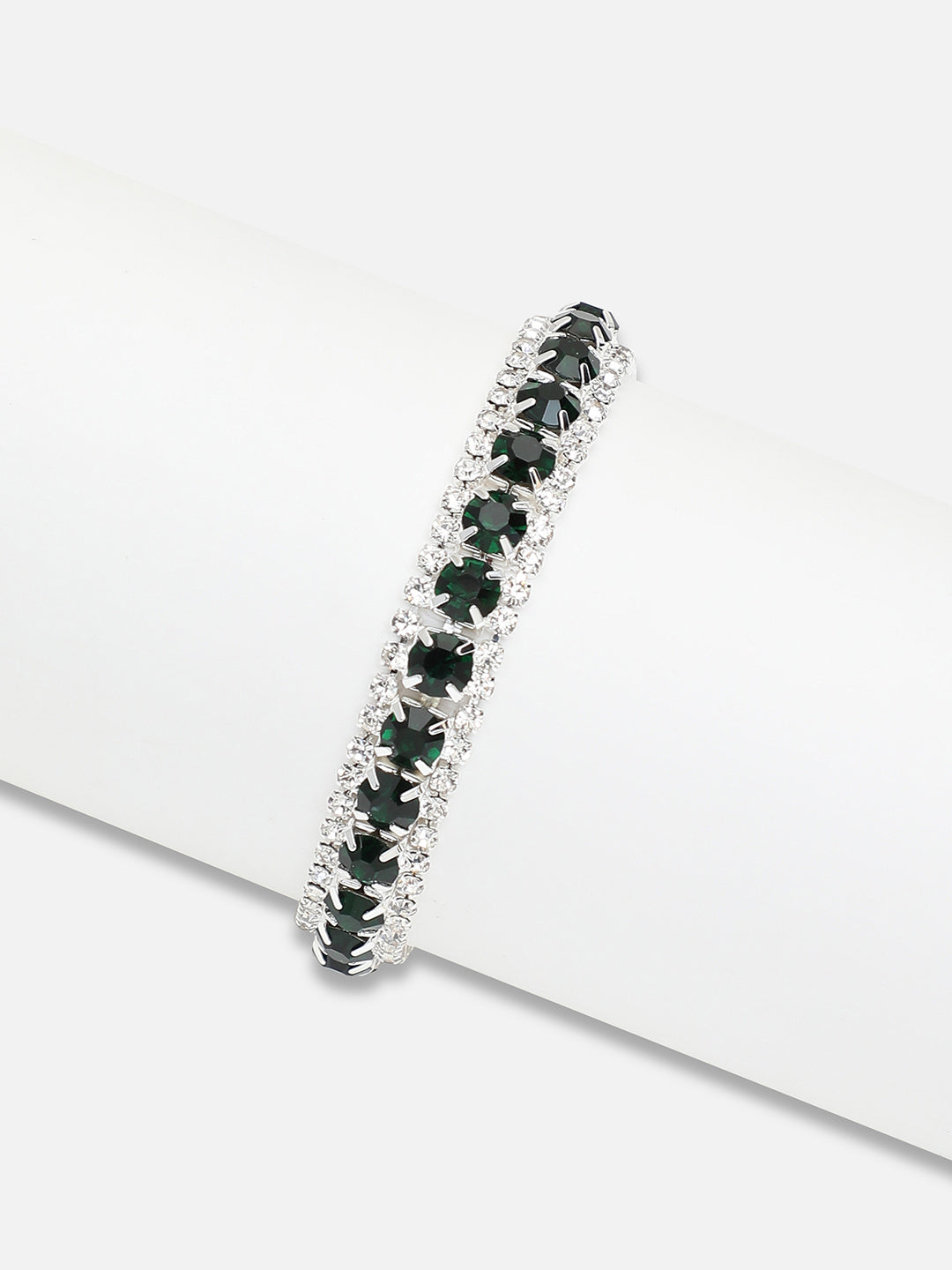 The-Crystalized-Wrap-Round-Watch-(Emerald-Green-Stone)-With-Bracelet-Combo