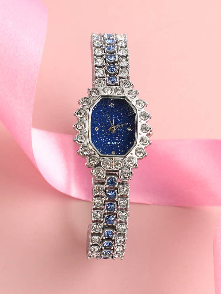Embellished Block Oval Watch