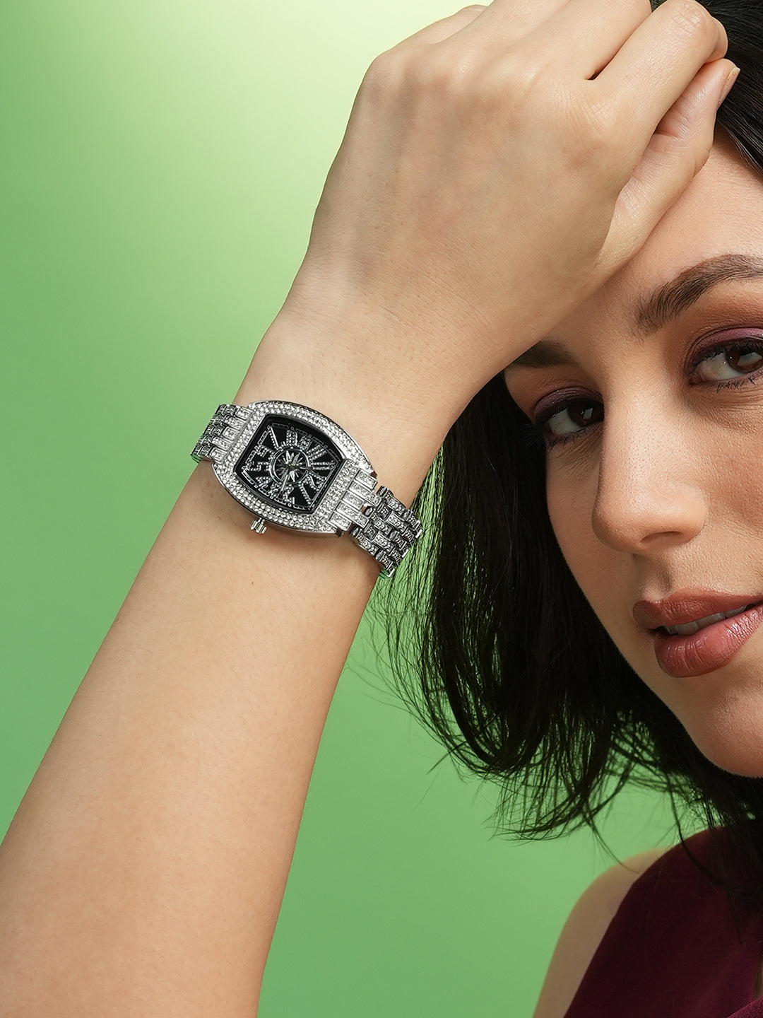 The Celestrial Oblong Watch - Crystal Silver