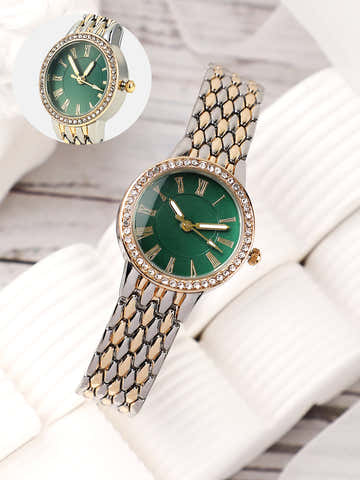 The Roman Venin Round Watch - Emerald Green