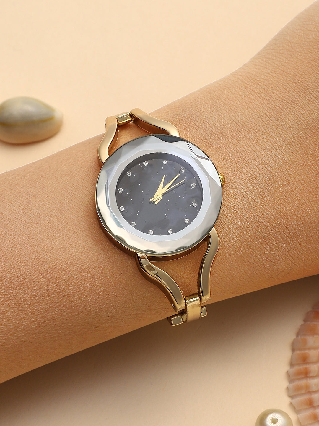 The Celeste Gem Round Watch - California Gold