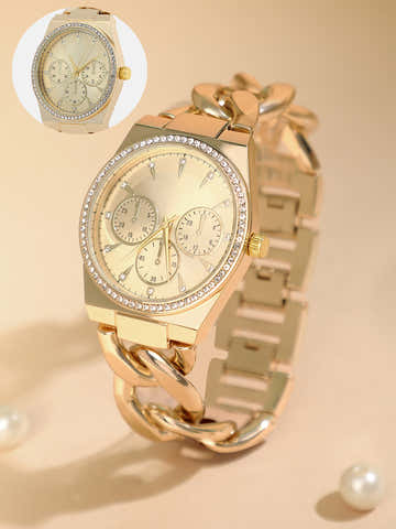 The Three-Dial Chunkylink Cushion Watch - California Gold