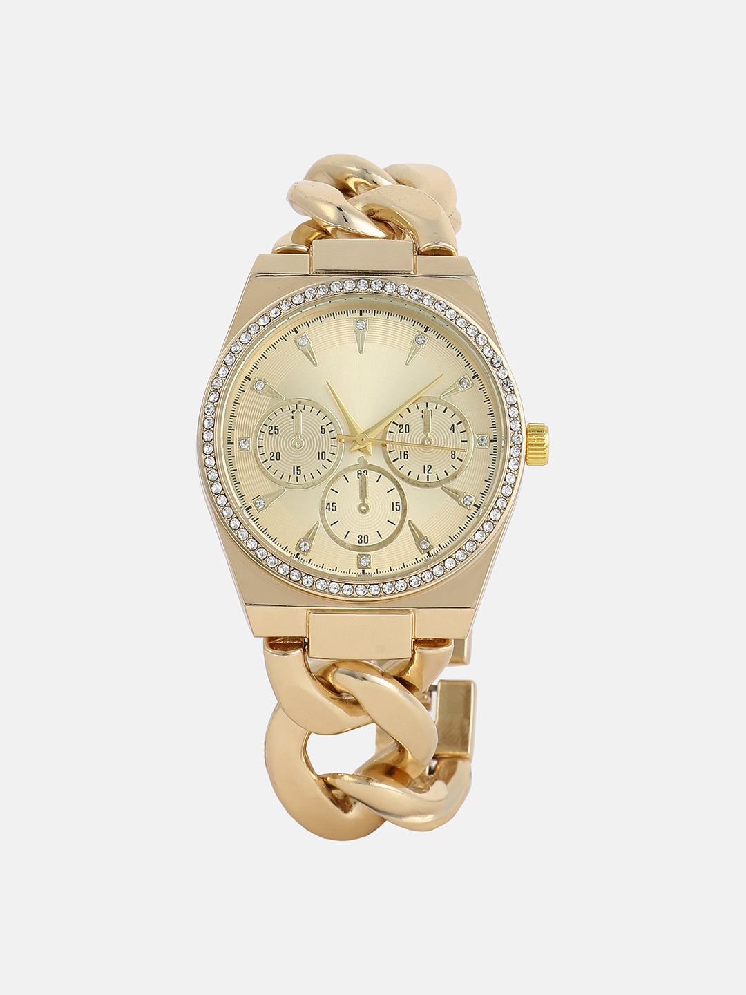 The Three-Dial Chunkylink Cushion Watch - California Gold
